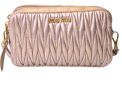 Double Zip Camera Bag, &pound;245, Handbags, Gold, Leather, Front view